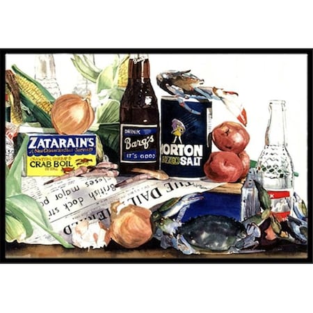 Carolines Treasures Carolines Treasures 1002JMAT 24 x 36 in. Barqs; Crabs; and spices Indoor Or Outdoor Mat 1002JMAT